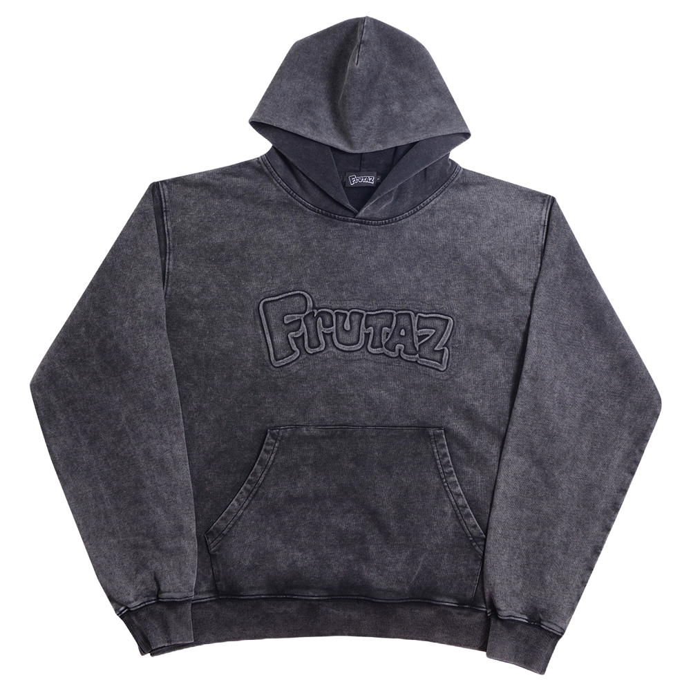 Washed Black Logo Hoodie