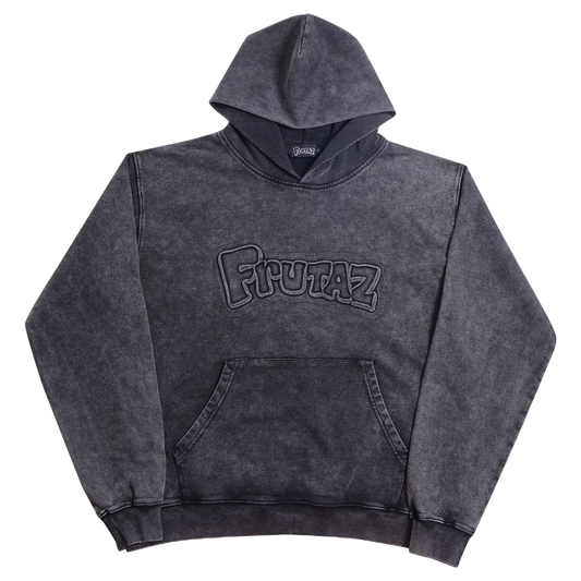 Washed Black Logo Hoodie
